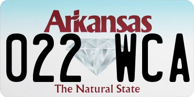 AR license plate 022WCA