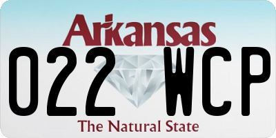 AR license plate 022WCP