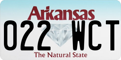 AR license plate 022WCT