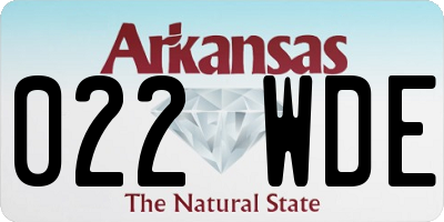 AR license plate 022WDE