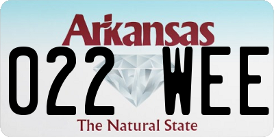 AR license plate 022WEE