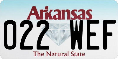 AR license plate 022WEF