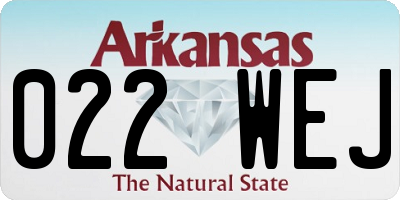AR license plate 022WEJ