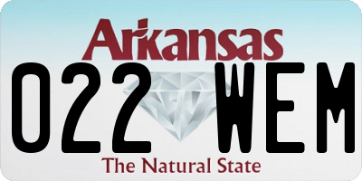 AR license plate 022WEM