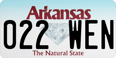 AR license plate 022WEN