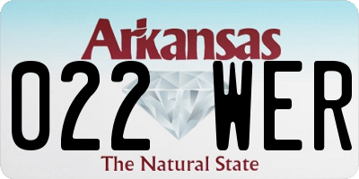 AR license plate 022WER