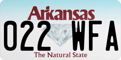 AR license plate 022WFA