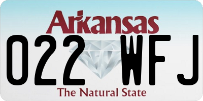 AR license plate 022WFJ
