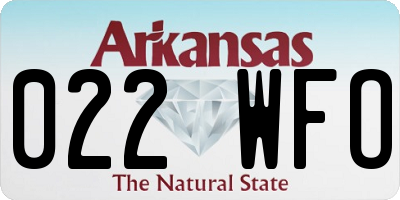 AR license plate 022WFO