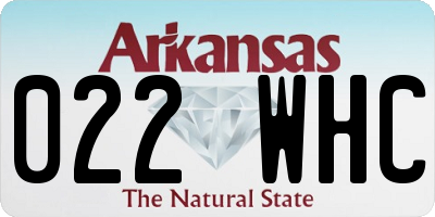 AR license plate 022WHC