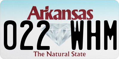 AR license plate 022WHM