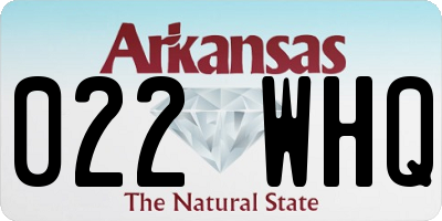 AR license plate 022WHQ