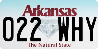 AR license plate 022WHY
