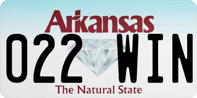 AR license plate 022WIN