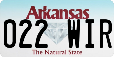 AR license plate 022WIR