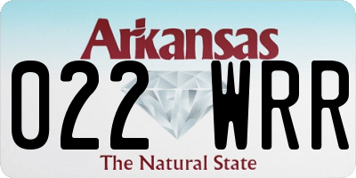 AR license plate 022WRR