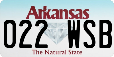 AR license plate 022WSB
