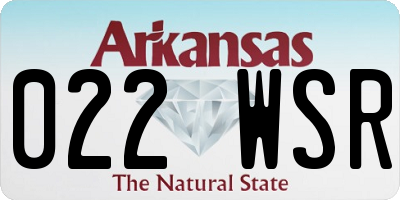 AR license plate 022WSR
