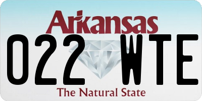 AR license plate 022WTE