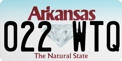 AR license plate 022WTQ