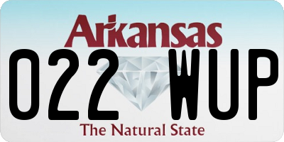 AR license plate 022WUP