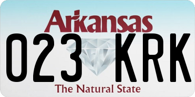 AR license plate 023KRK