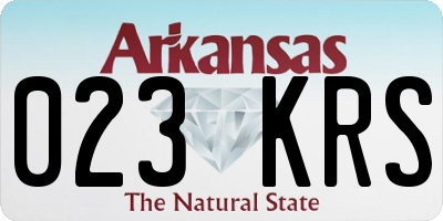 AR license plate 023KRS