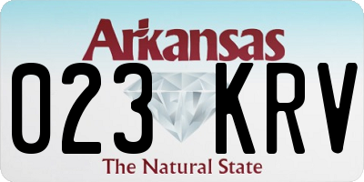 AR license plate 023KRV