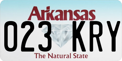 AR license plate 023KRY