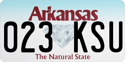 AR license plate 023KSU