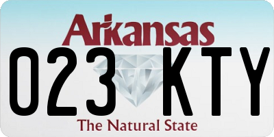 AR license plate 023KTY