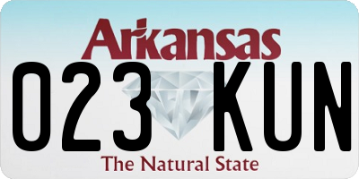 AR license plate 023KUN