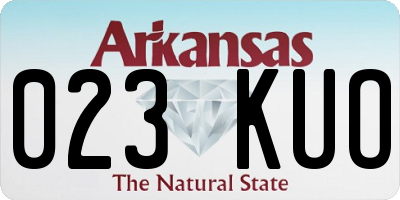 AR license plate 023KUO