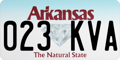 AR license plate 023KVA