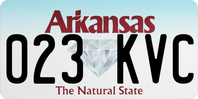 AR license plate 023KVC