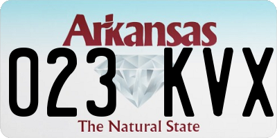 AR license plate 023KVX