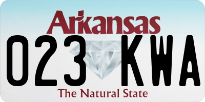 AR license plate 023KWA