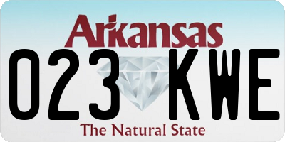 AR license plate 023KWE