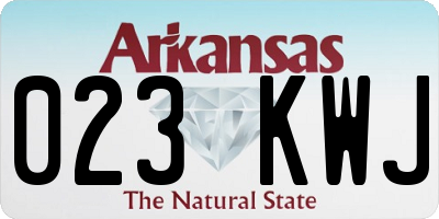 AR license plate 023KWJ