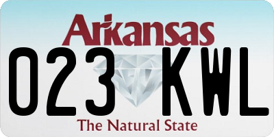 AR license plate 023KWL
