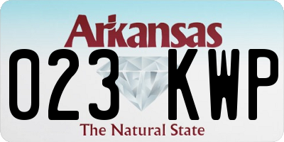 AR license plate 023KWP