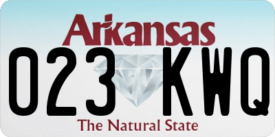 AR license plate 023KWQ