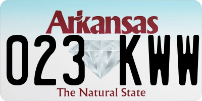 AR license plate 023KWW