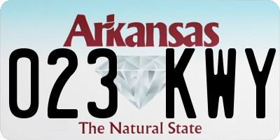 AR license plate 023KWY