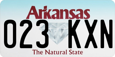 AR license plate 023KXN