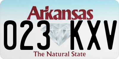 AR license plate 023KXV