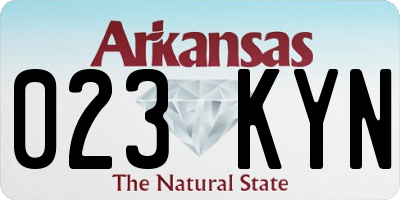 AR license plate 023KYN