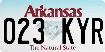 AR license plate 023KYR