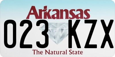AR license plate 023KZX
