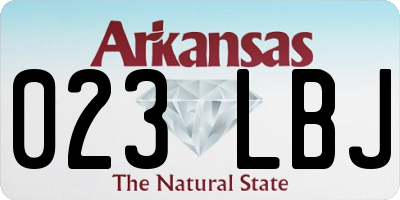 AR license plate 023LBJ